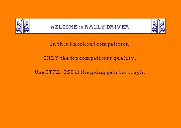 Rally Driver (UK) (1986) screen shot title